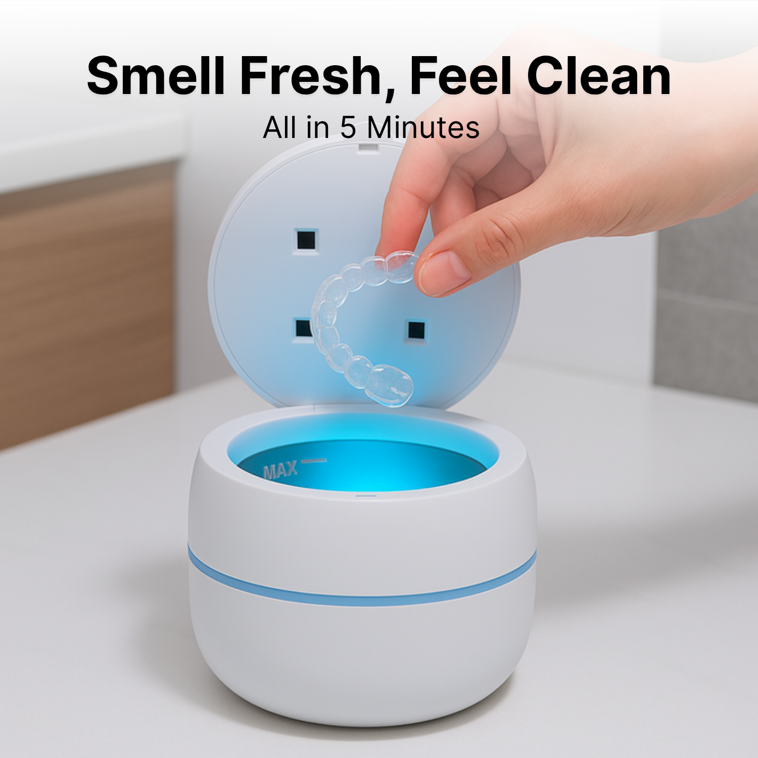 PodSmile™- Ultrasonic Retainer Cleaner with UV lights