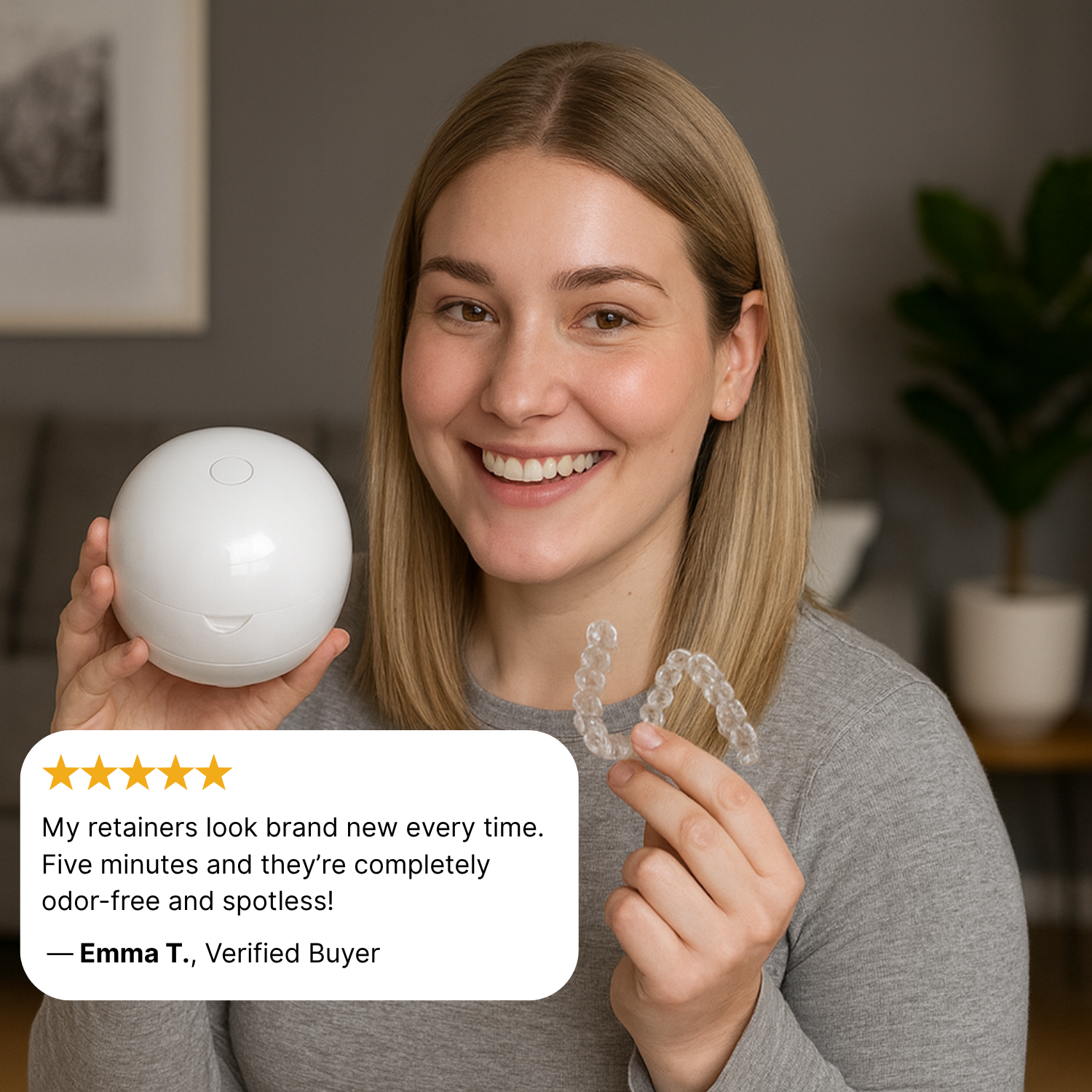 PodSmile™- Ultrasonic Retainer Cleaner with UV lights