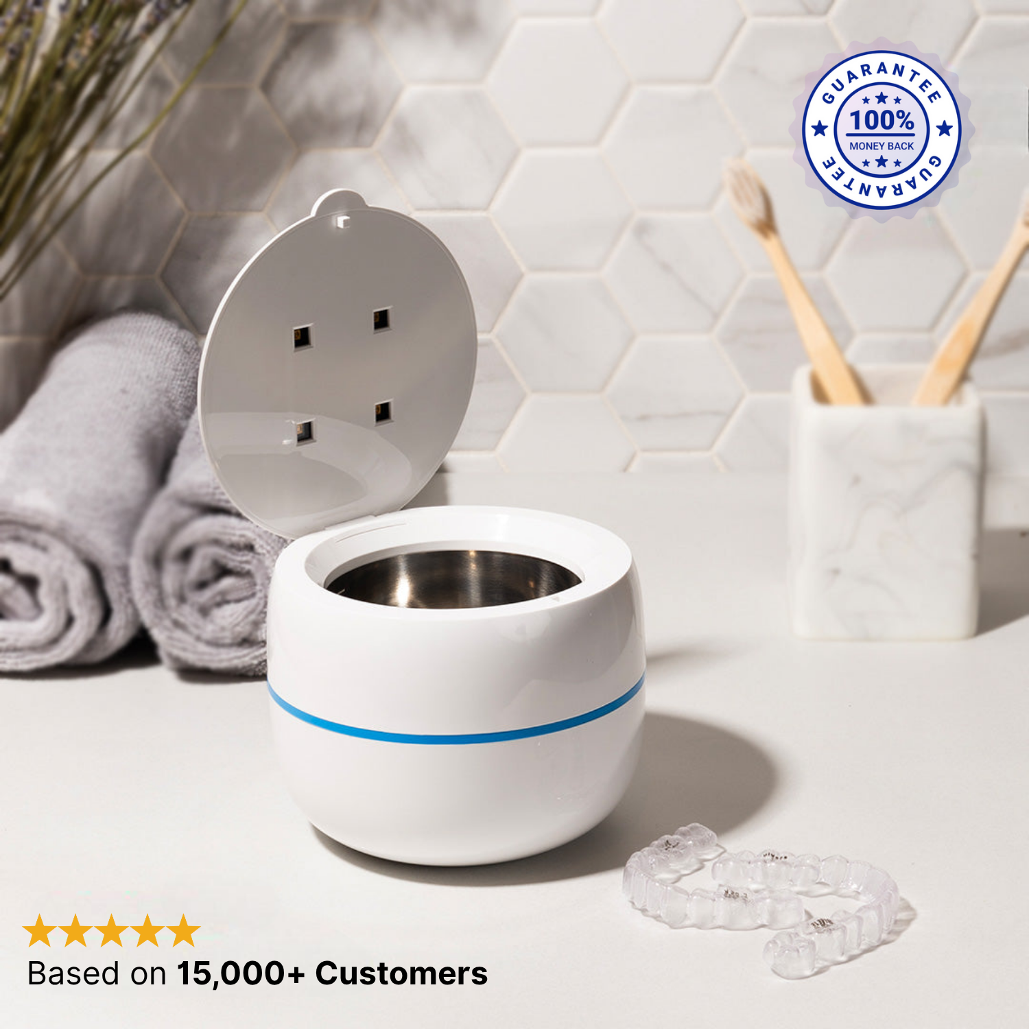 PodSmile™- Ultrasonic Retainer Cleaner with UV lights